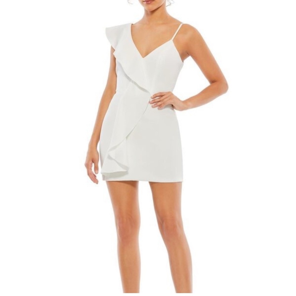 Ieena for Mac Duggal 49107 White Short Dress